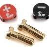 1UP Racing LowPro Bullet Plug Grips W/4mm Bullets (Black/Red) -SAVOX Shop 1up190431