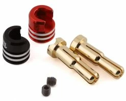 1UP Racing Heatsink Bullet Plug Grips W/4-5mm Bullets (Black/Red)