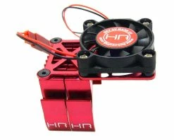 Hot Racing Clip-On Two-Piece Motor Heat Sink W/Fan (Red) -SAVOX Shop hramh550te02 1