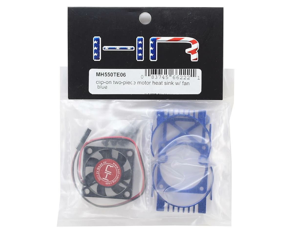 Hot Racing Clip-On Two-Piece Motor Heat Sink W/Fan (Blue) 4 Hot Racing Clip-On Two-Piece Motor Heat Sink W/Fan (Blue) - Image 2