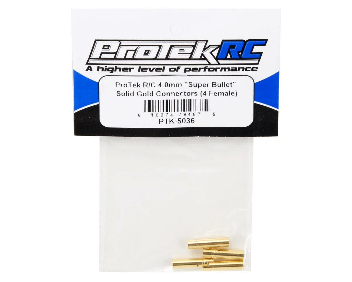 Protek RC 4.0mm "Super Bullet" Solid Gold Connectors (4 Female) 4 Protek RC 4.0mm "Super Bullet" Solid Gold Connectors (4 Female) - Image 2