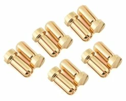 Ruddog 5mm Short Gold Male Bullet Plug (10) (10mm Long)