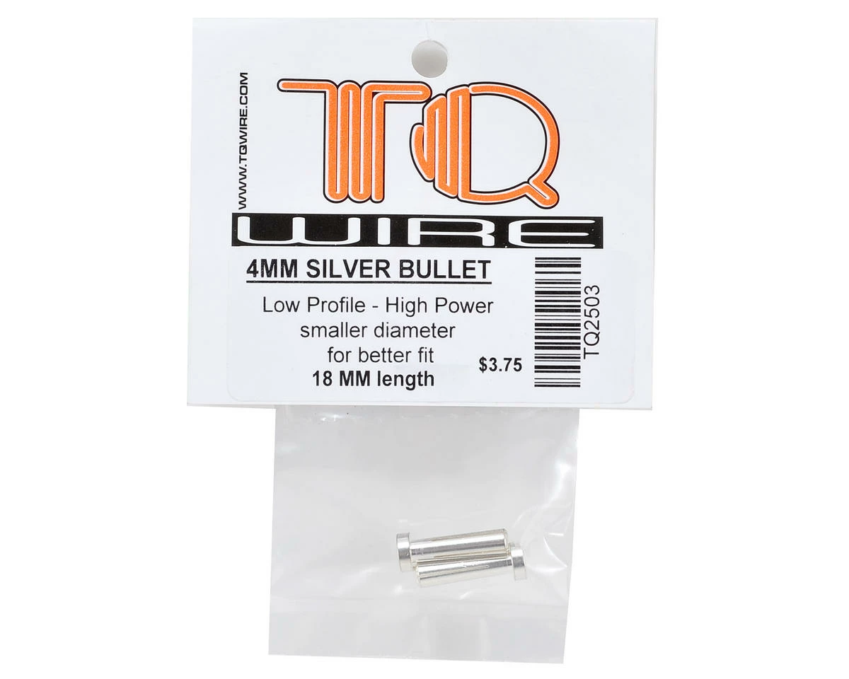 TQ WIRE 4mm Low Profile Male Bullet Connectors (Silver) (18mm) (2) 3 TQ WIRE 4mm Low Profile Male Bullet Connectors (Silver) (18mm) (2) - Image 2