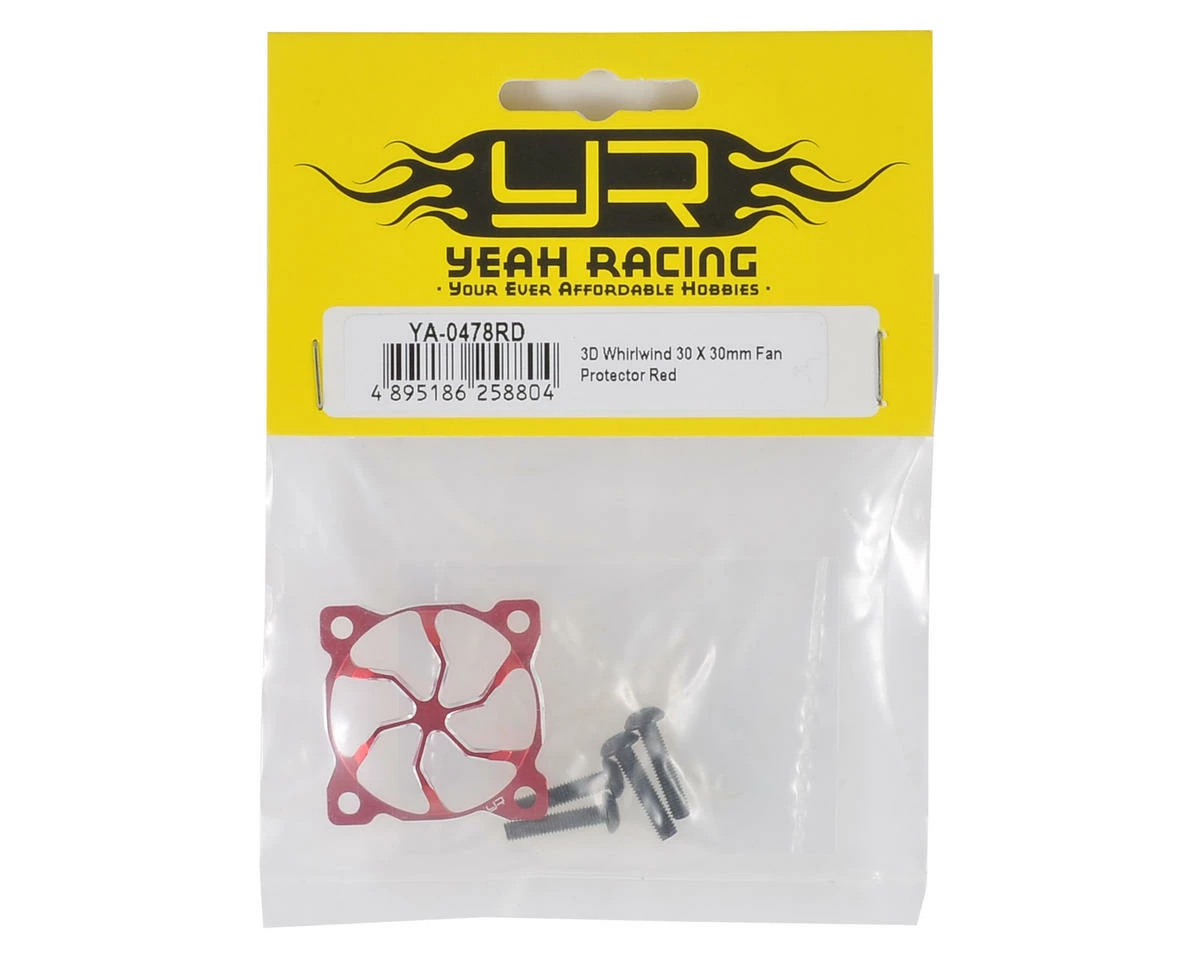 YEAH RACING 30x30mm "3D Whirlwind" Aluminum Fan Protector (Red) 4 YEAH RACING 30x30mm "3D Whirlwind" Aluminum Fan Protector (Red) - Image 2