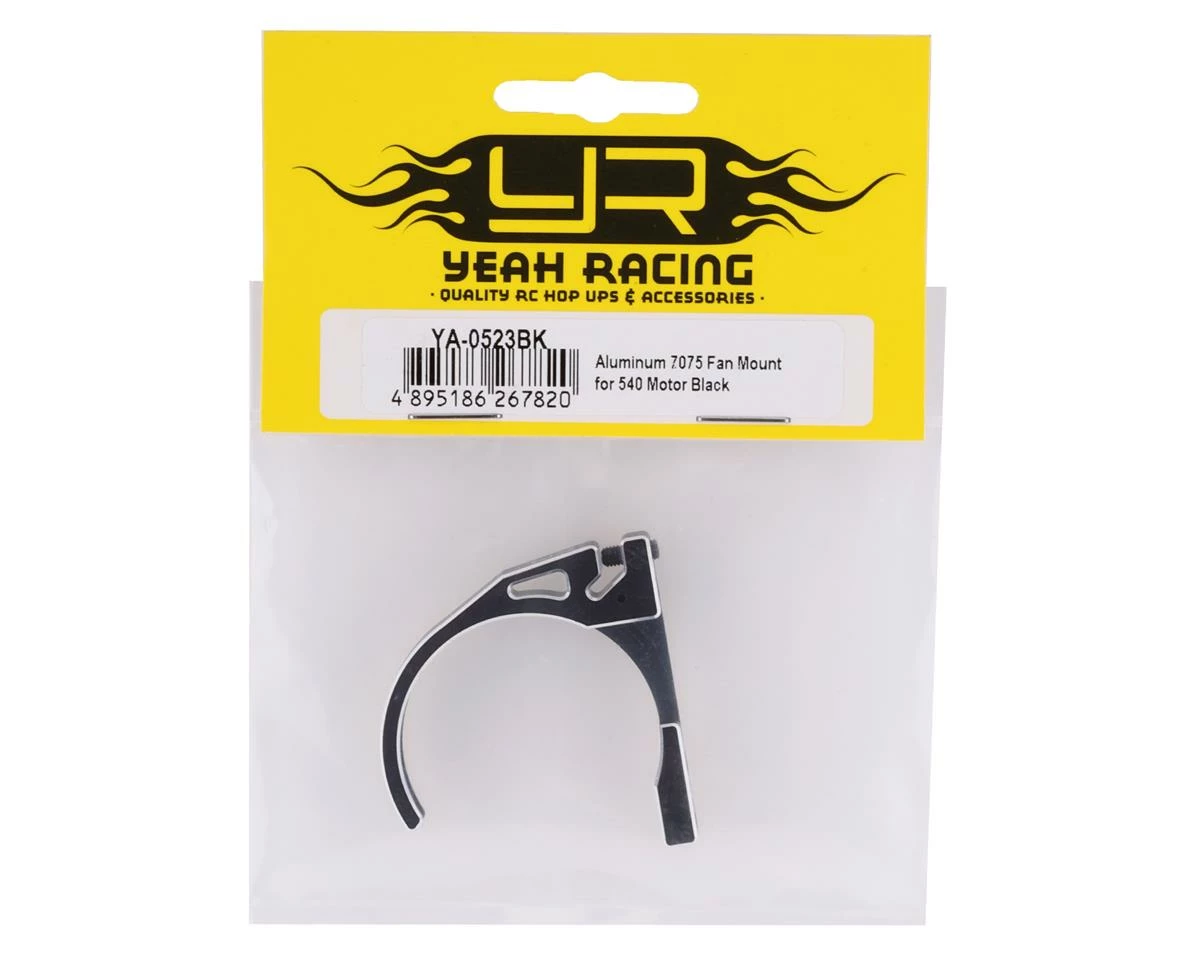 YEAH RACING 1/10 Scale Motor Aluminum Fan Mount (Black) 4 YEAH RACING 1/10 Scale Motor Aluminum Fan Mount (Black) - Image 2