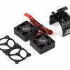 YEAH RACING Aluminum 540/550 Motor Heat Sink W/Twin Tornado Fans (Black) -SAVOX Shop yea ya 0643bk