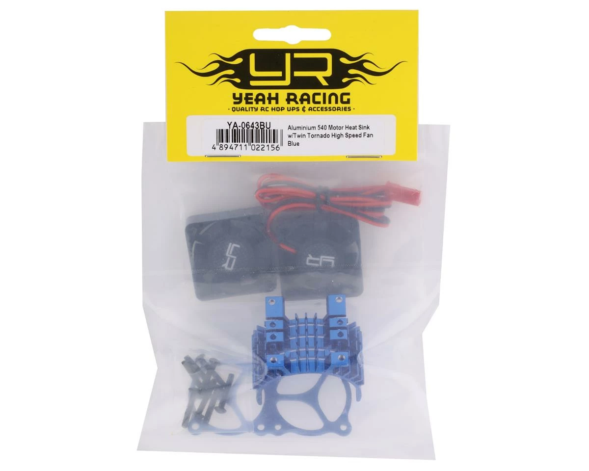 YEAH RACING Aluminum 540/550 Motor Heat Sink W/Twin Tornado Fans (Blue) 5 YEAH RACING Aluminum 540/550 Motor Heat Sink W/Twin Tornado Fans (Blue) - Image 3
